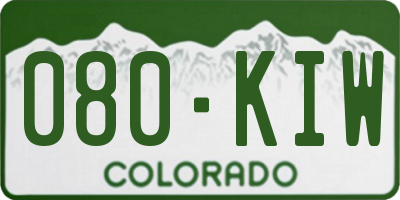 CO license plate 080KIW
