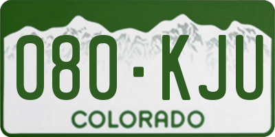 CO license plate 080KJU