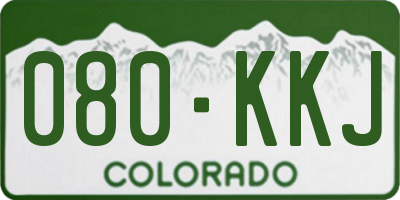 CO license plate 080KKJ