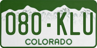 CO license plate 080KLU