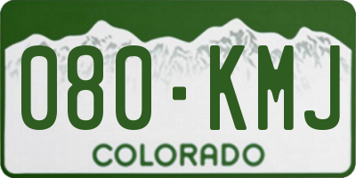CO license plate 080KMJ