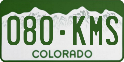 CO license plate 080KMS