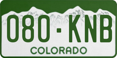 CO license plate 080KNB