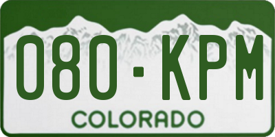 CO license plate 080KPM