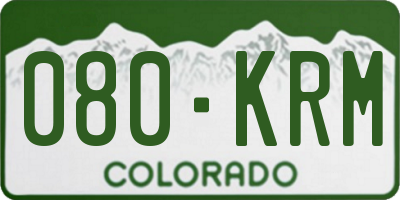 CO license plate 080KRM