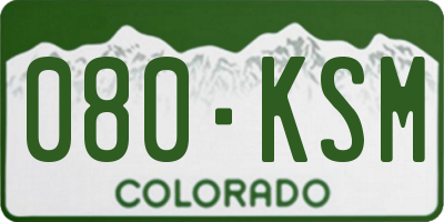 CO license plate 080KSM
