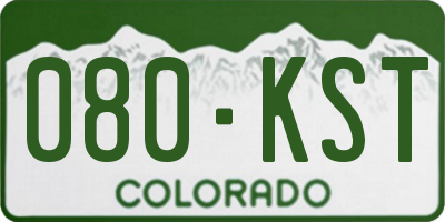 CO license plate 080KST