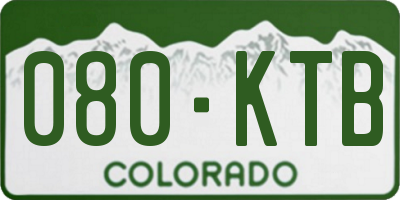 CO license plate 080KTB