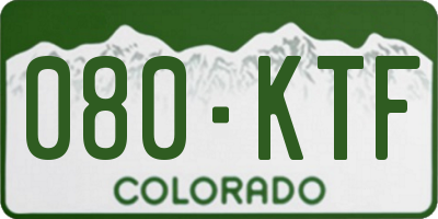 CO license plate 080KTF