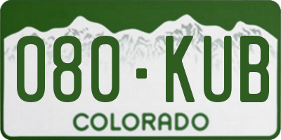 CO license plate 080KUB