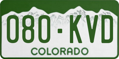 CO license plate 080KVD