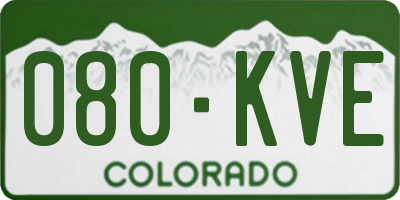 CO license plate 080KVE