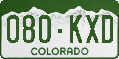 CO license plate 080KXD