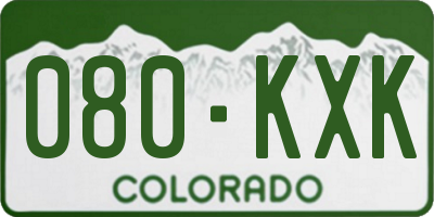 CO license plate 080KXK
