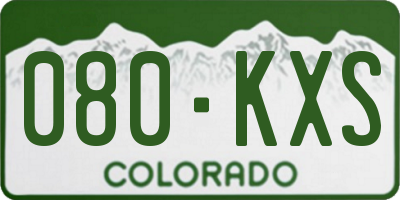 CO license plate 080KXS