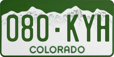 CO license plate 080KYH