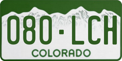 CO license plate 080LCH