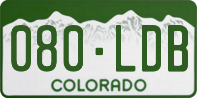 CO license plate 080LDB