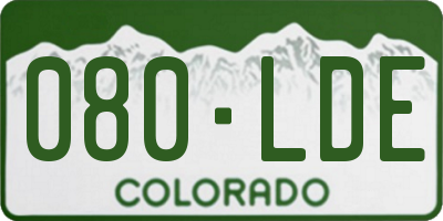 CO license plate 080LDE
