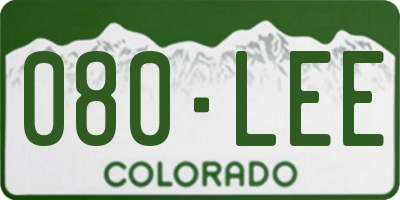 CO license plate 080LEE
