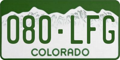 CO license plate 080LFG