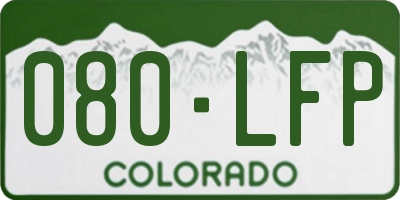 CO license plate 080LFP