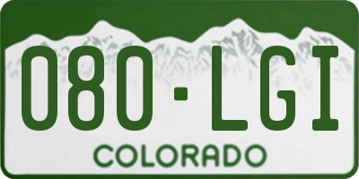 CO license plate 080LGI