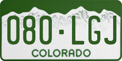 CO license plate 080LGJ