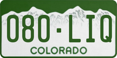 CO license plate 080LIQ