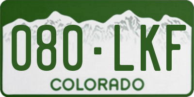 CO license plate 080LKF
