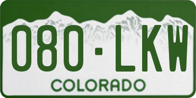 CO license plate 080LKW