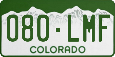 CO license plate 080LMF