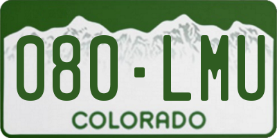 CO license plate 080LMU