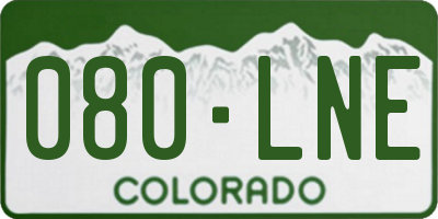 CO license plate 080LNE