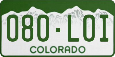 CO license plate 080LOI