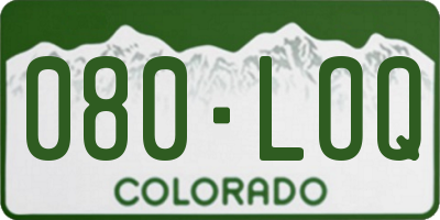 CO license plate 080LOQ
