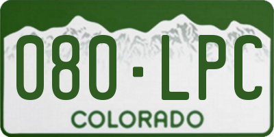 CO license plate 080LPC