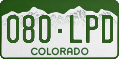 CO license plate 080LPD