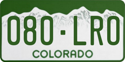 CO license plate 080LRO