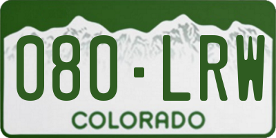 CO license plate 080LRW