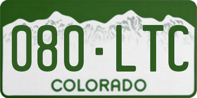 CO license plate 080LTC