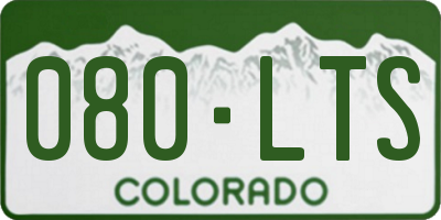 CO license plate 080LTS