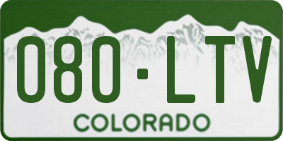 CO license plate 080LTV