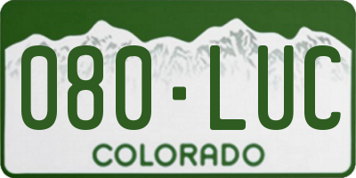 CO license plate 080LUC