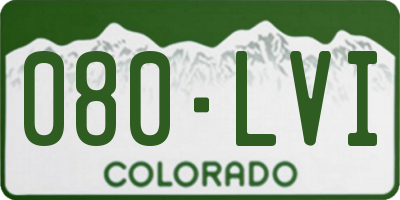 CO license plate 080LVI