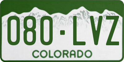 CO license plate 080LVZ