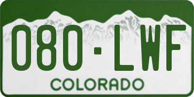 CO license plate 080LWF