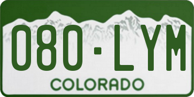 CO license plate 080LYM