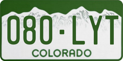 CO license plate 080LYT