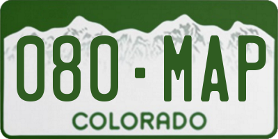 CO license plate 080MAP